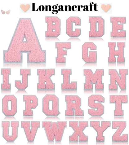 2.7 Inch Pink Letter Iron On Patches