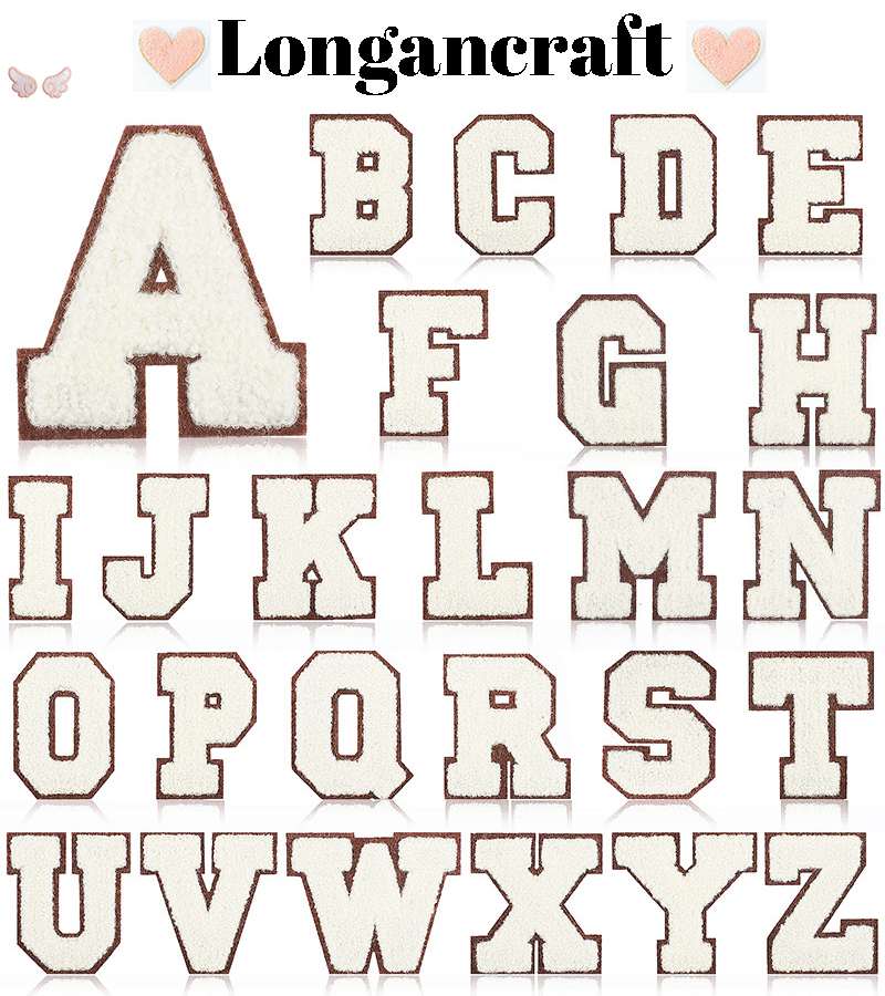 White Letter Iron On Patches