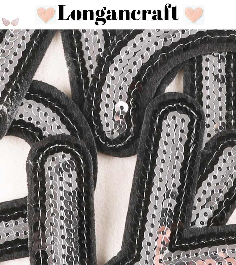 Silver Sequin Letter Patches