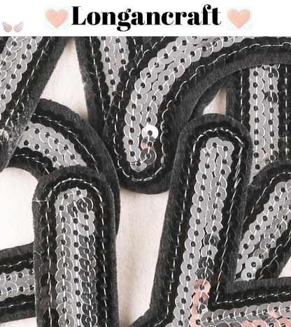 Silver Sequin Letter Patches