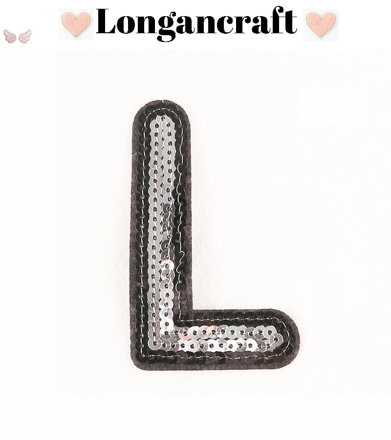 Silver Sequin Letter Patches