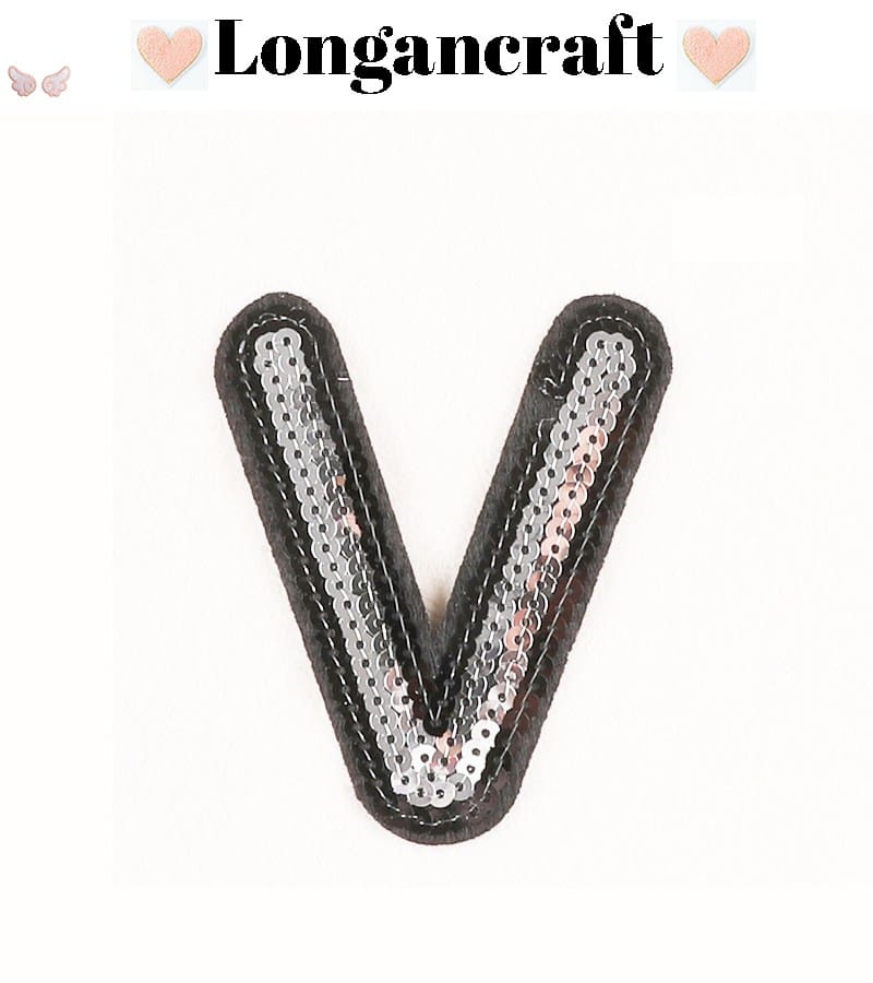 Silver Sequin Letter Patches