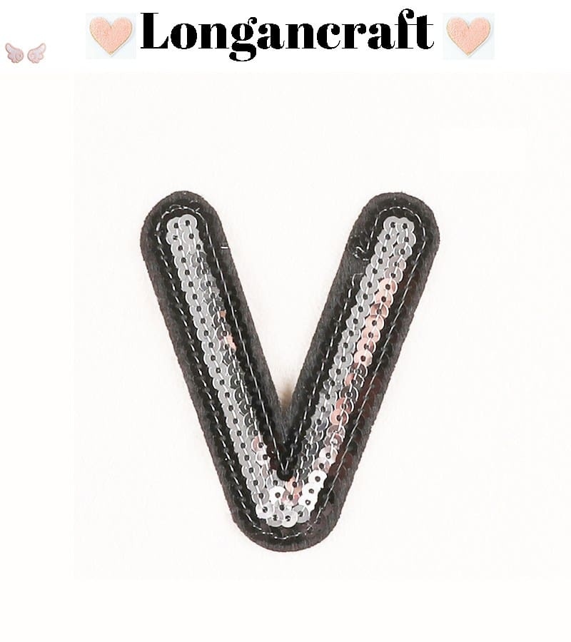 Silver Sequin Letter Patches