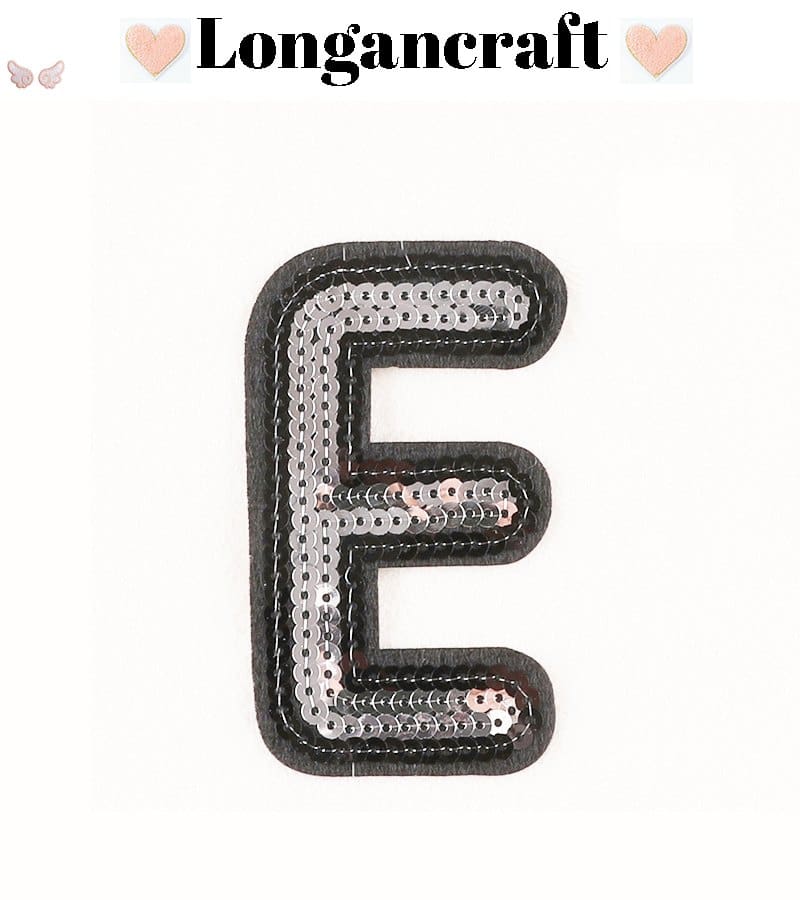 Silver Sequin Letter Patches