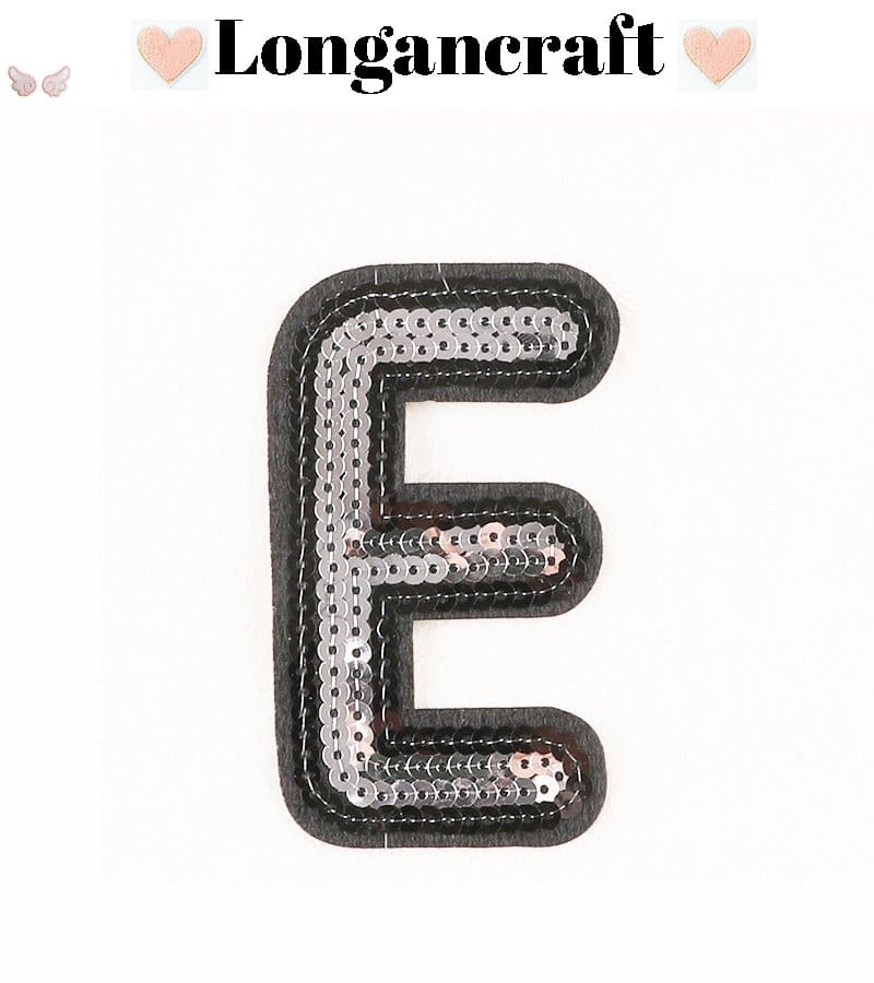 Silver Sequin Letter Patches