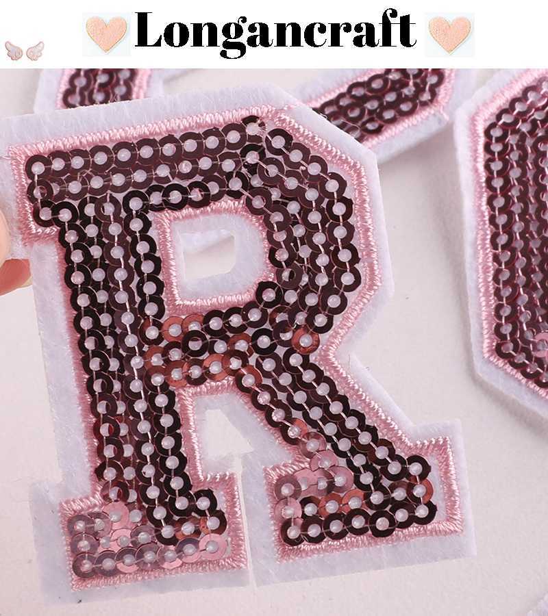 Pink Sequin Letter Patches