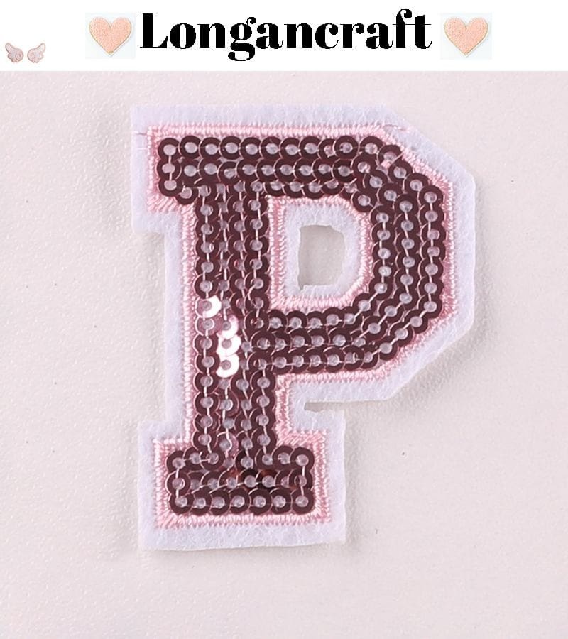 Pink Sequin Letter Patches