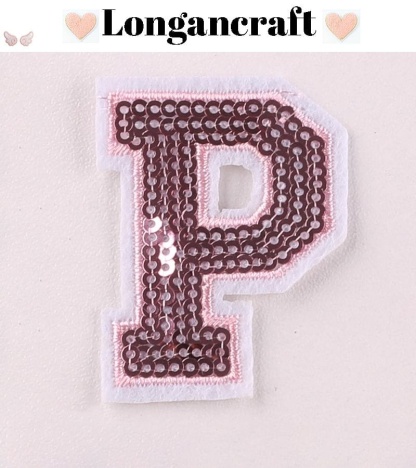 Pink Sequin Letter Patches
