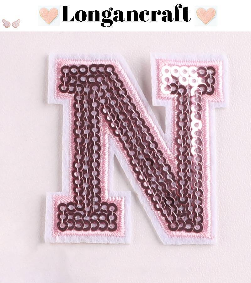 Pink Sequin Letter Patches