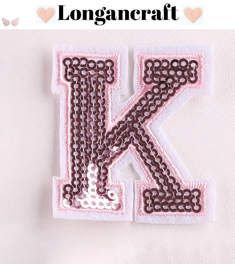 Pink Sequin Letter Patches