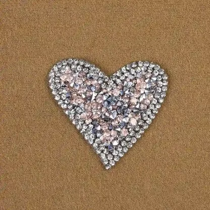 Rhinestone Colorful Heart Iron On Patches