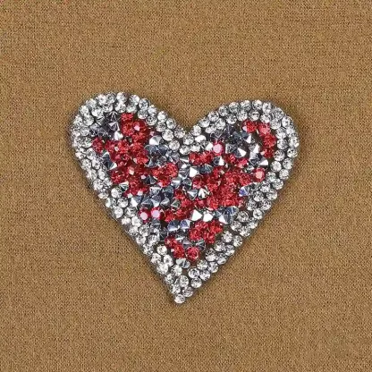 Rhinestone Colorful Heart Iron On Patches