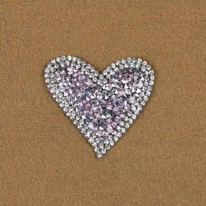 Rhinestone Colorful Heart Iron On Patches