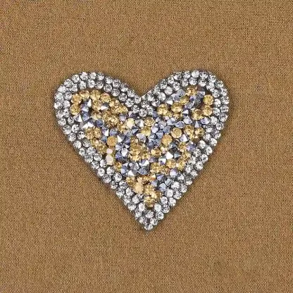 Rhinestone Colorful Heart Iron On Patches