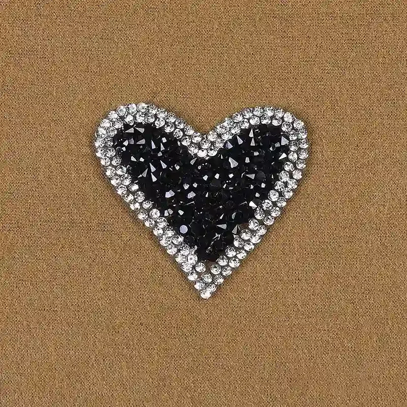 Rhinestone Colorful Heart Iron On Patches