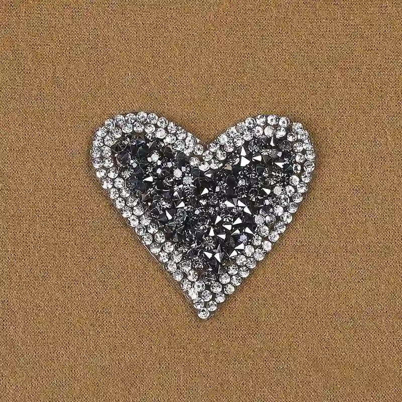 Rhinestone Colorful Heart Iron On Patches