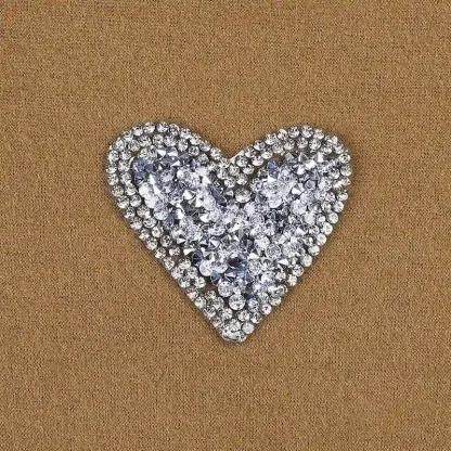 Rhinestone Colorful Heart Iron On Patches