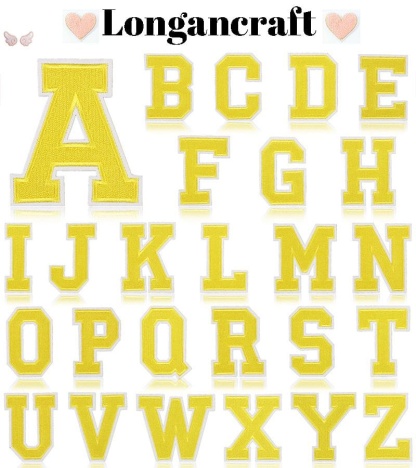 Yellow Letter Embroidered Patch