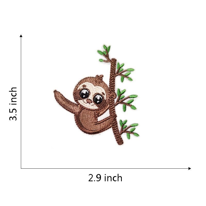 Animal Sloth Embroidered Patches
