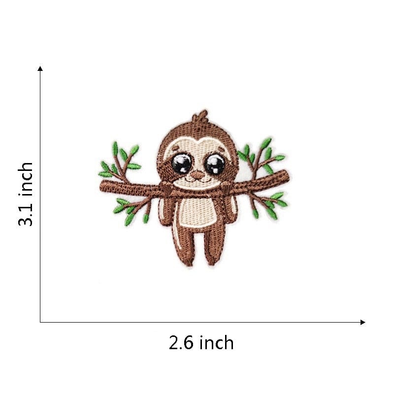 Animal Sloth Embroidered Patches