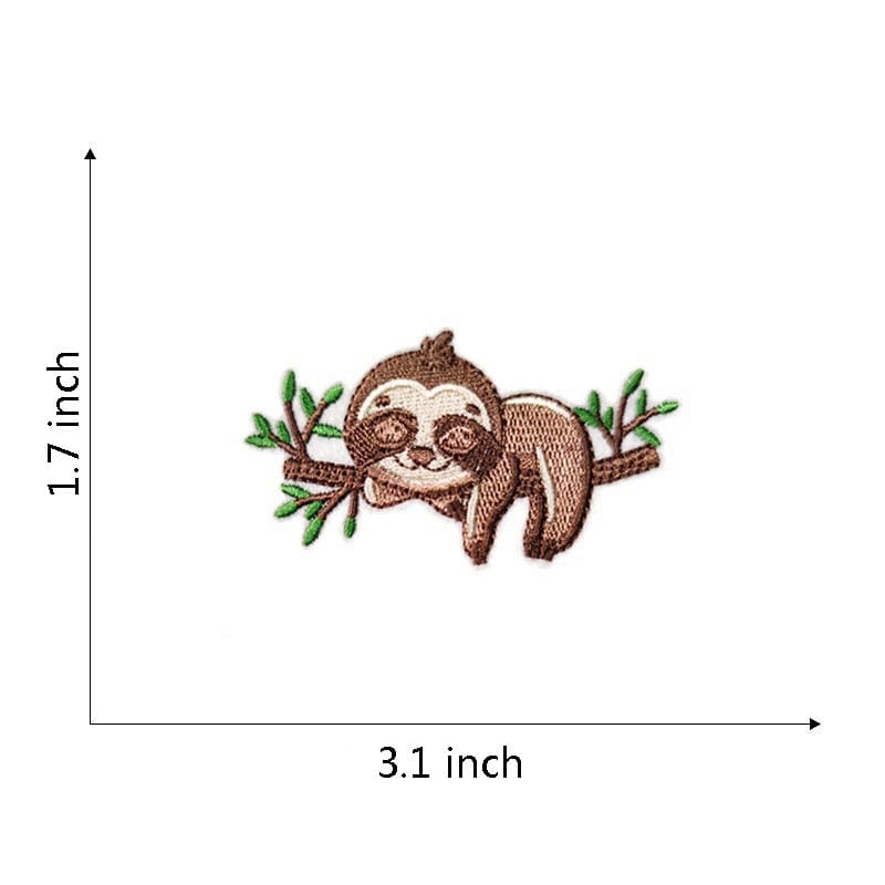 Animal Sloth Embroidered Patches