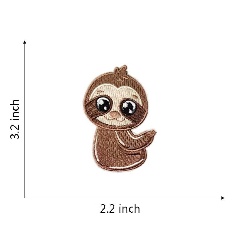Animal Sloth Embroidered Patches
