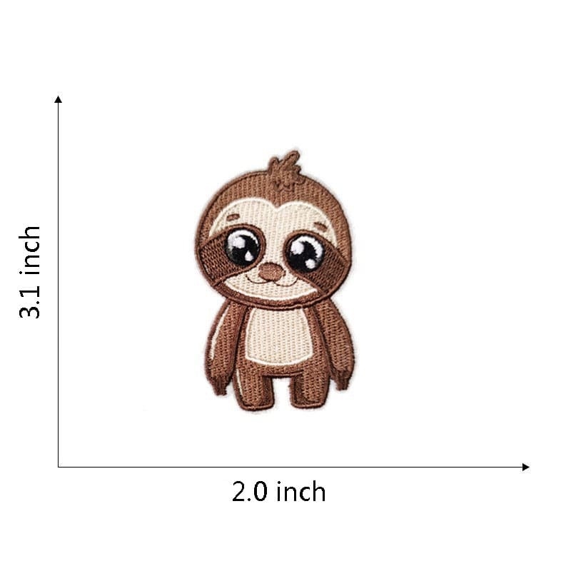Animal Sloth Embroidered Patches