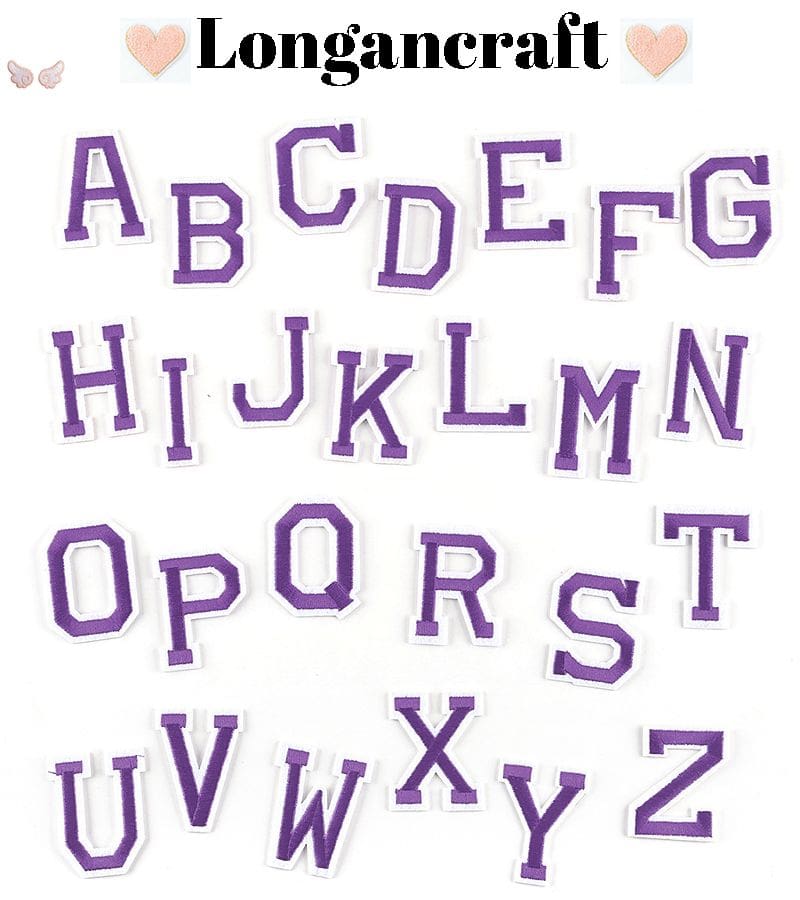 Purple Letter Embroidered Patch