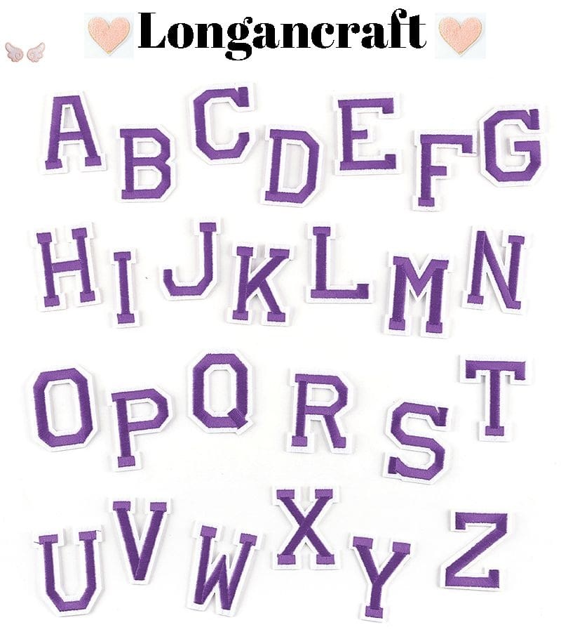 Purple Letter Embroidered Patch