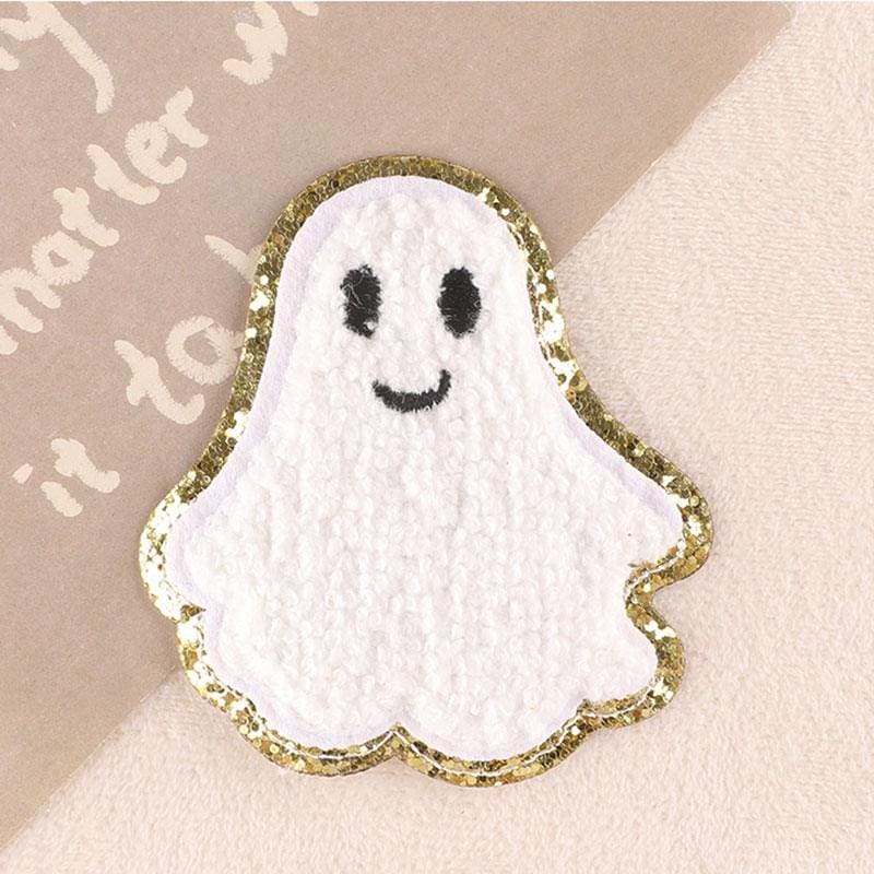 Pumpkin Skull Ghost Iron On Patches