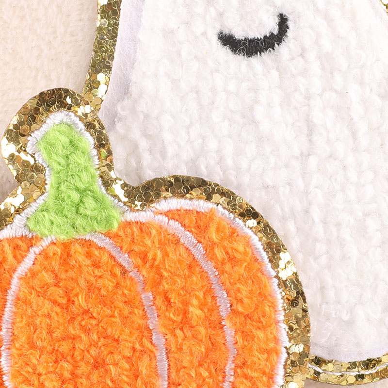 Pumpkin Skull Ghost Iron On Patches