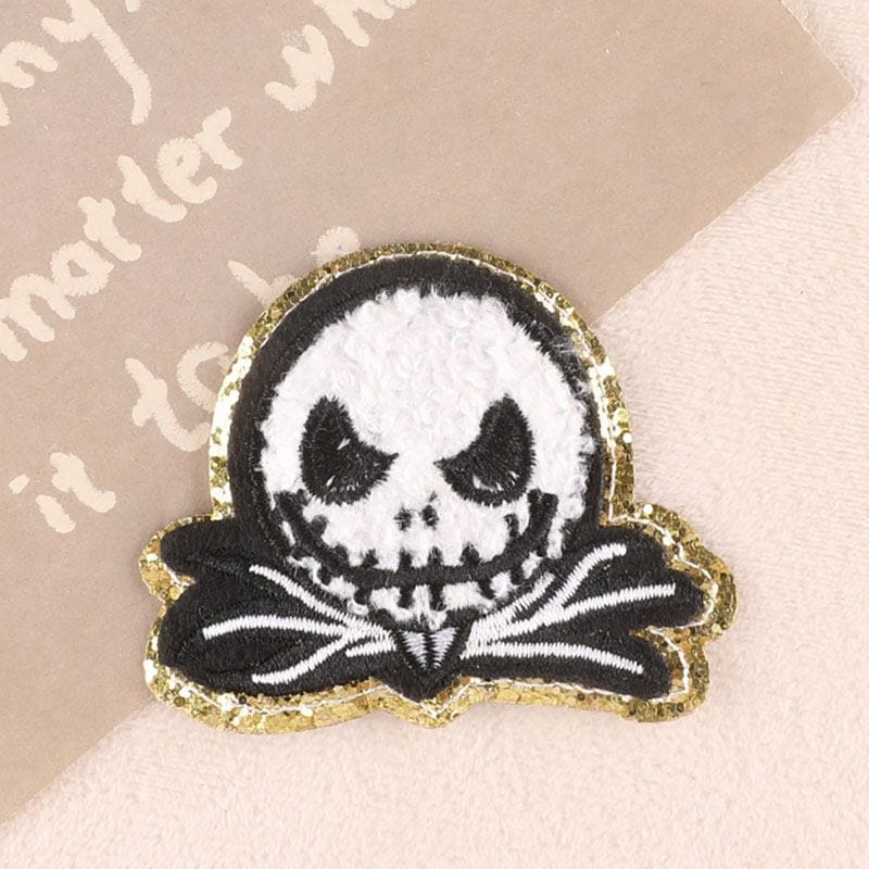 Pumpkin Skull Ghost Iron On Patches