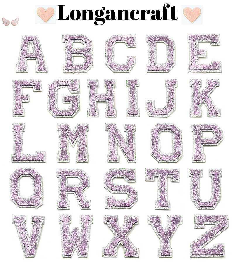 Light Purple Sequin Letters Patches
