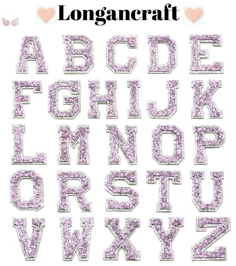 Light Purple Sequin Letters Patches