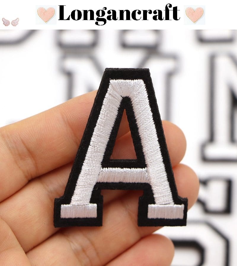 White Letter Iron On Patch