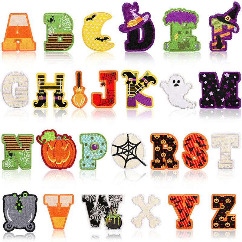 Halloween Letter Iron On Patch