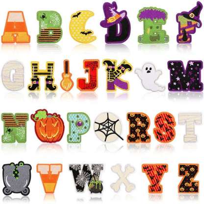 Halloween Letter Iron On Patch