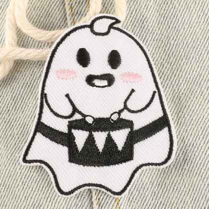 Funny Music Ghost Iron On Patch