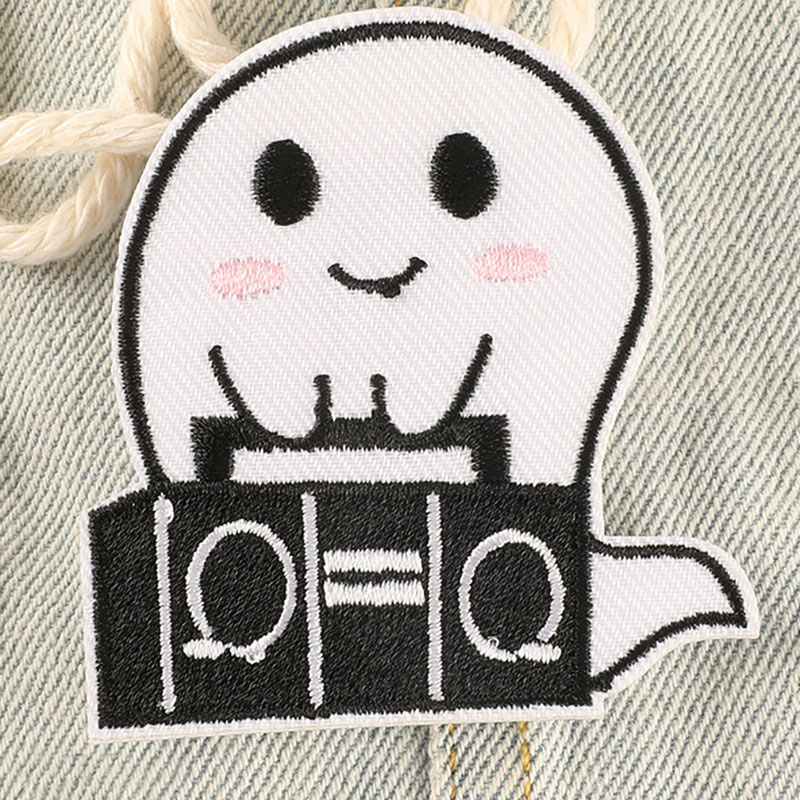 Funny Music Ghost Iron On Patch