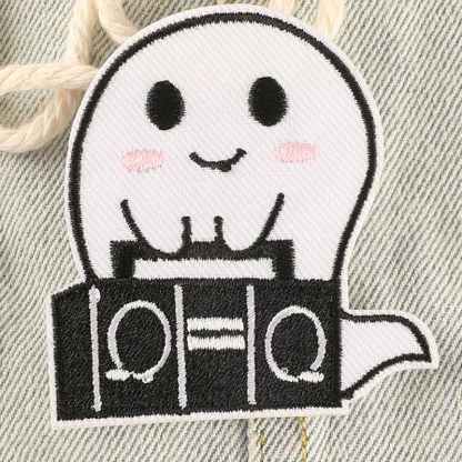 Funny Music Ghost Iron On Patch