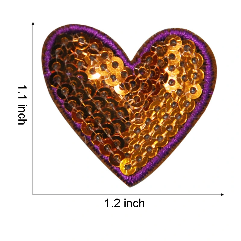 Colorful Heart Sequin Patches