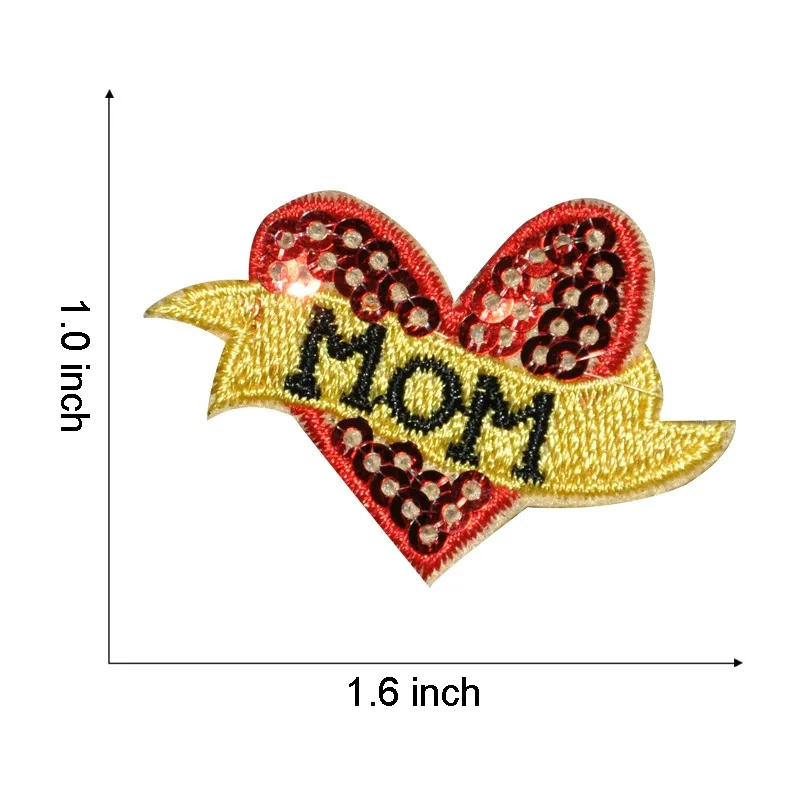 Colorful Heart Sequin Patches