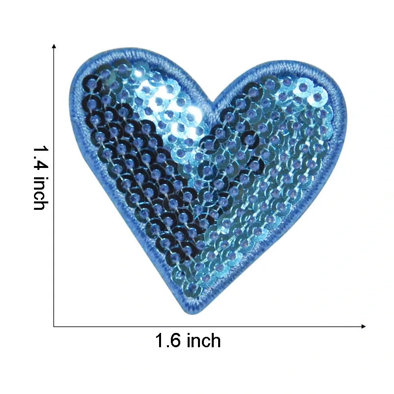Colorful Heart Sequin Patches