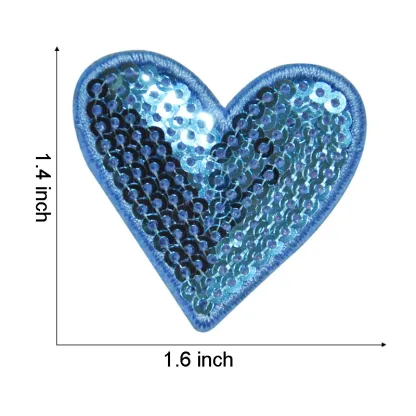 Colorful Heart Sequin Patches