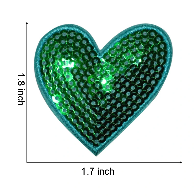 Colorful Heart Sequin Patches