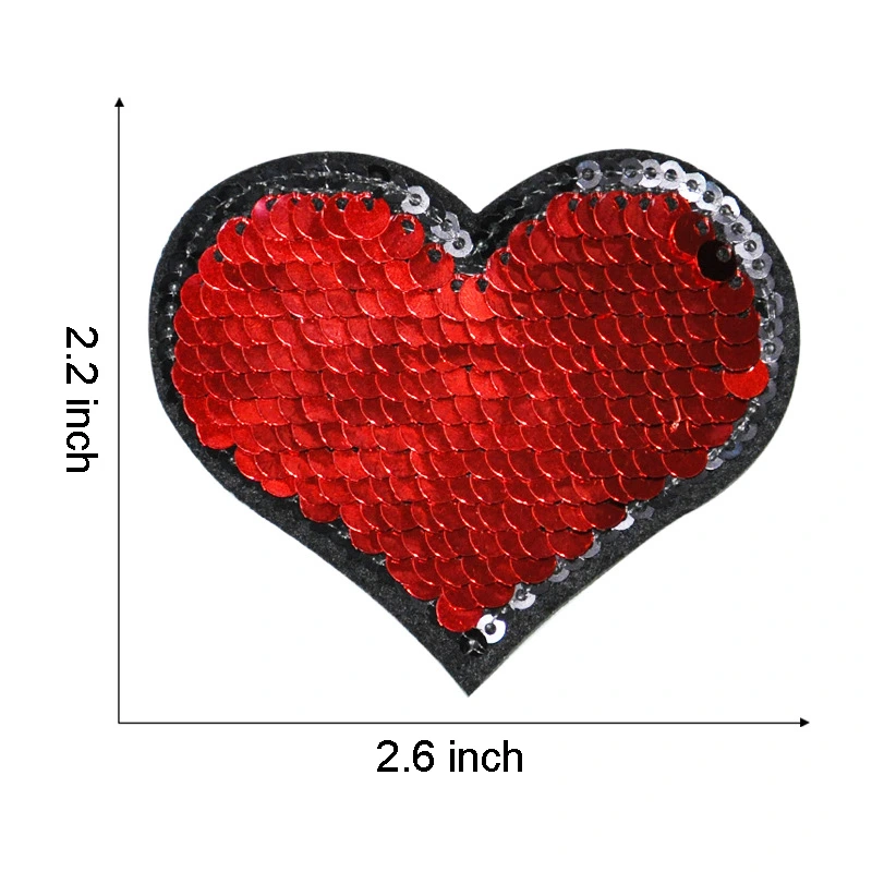 Colorful Heart Sequin Patches