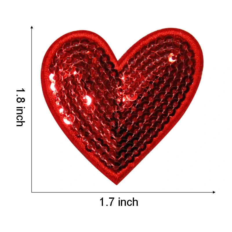 Colorful Heart Sequin Patches
