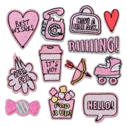 Pink Valentine Day Embroidered Patches