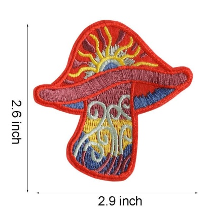 Red Mushroom Embroidered Patch
