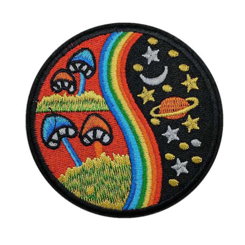 Rainbow Mushroom Iron On Patch
